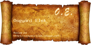 Osgyáni Elek névjegykártya